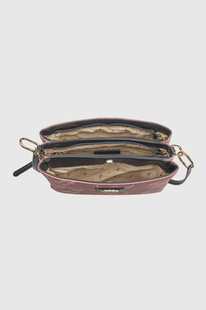 Borsa a tracolla in ecopelle stampa logo | Verde Fashion