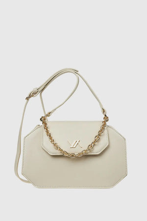 Borsa a tracolla design geometrico in ecopelle | Verde Fashion