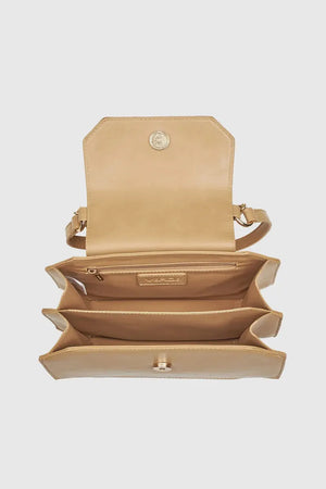 Borsa a tracolla design geometrico in ecopelle | Verde Fashion