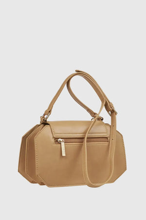 Borsa a tracolla design geometrico in ecopelle | Verde Fashion