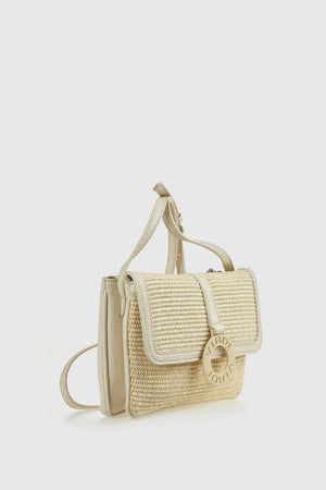 Borsa a tracolla in ecopelle effetto rafia | Verde Fashion
