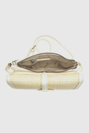 Borsa a tracolla in ecopelle effetto rafia | Verde Fashion