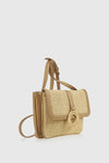 Borsa a tracolla in ecopelle effetto rafia | Verde Fashion