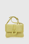 Borsa a tracolla in ecopelle effetto rafia | Verde Fashion