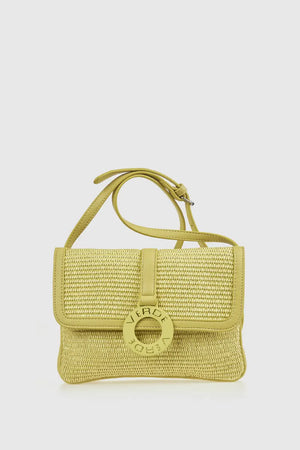 Borsa a tracolla in ecopelle effetto rafia | Verde Fashion