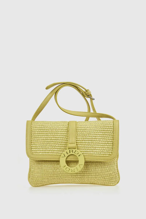 Borsa a tracolla in ecopelle effetto rafia | Verde Fashion