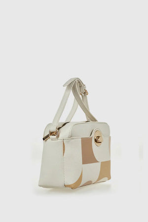 Borsa a tracolla ecopelle stampa geometrica | Verde Fashion