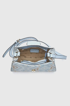 Borsa a tracolla in tessuto motivo etnico | Verde Fashion