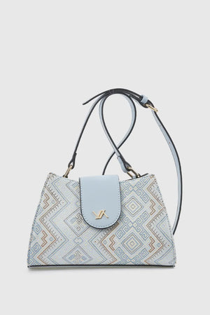 Borsa a tracolla in tessuto motivo etnico | Verde Fashion