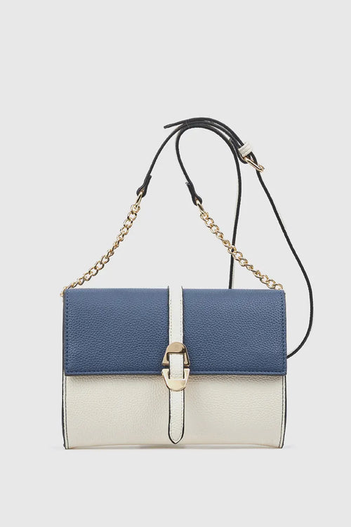Borsa a tracolla bicolore in ecopelle | Verde Fashion