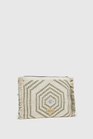 Pochette Etnica con Ricami geometrici | Verde Fashion