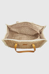 Borsa mare in paglia texture traforata | Verde Fashion