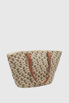 Borsa mare in paglia motivo geometrico | Verde Fashion