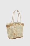 Borsa mare in paglia bicolore | Verde Fashion