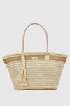 Borsa mare in paglia bicolore | Verde Fashion
