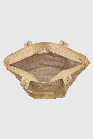 Borsa mare in paglia con dettagli orizzontali | Verde Fashion