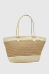 Borsa mare in paglia bicolore | Verde Fashion