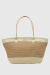 Borsa mare in paglia bicolore | Verde Fashion