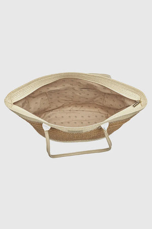 Borsa mare in paglia bicolore | Verde Fashion