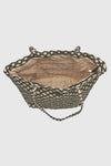 Borsa mare in paglia fantasia jacquard geometrica | Verde Fashion