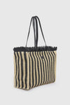 Borsa mare in paglia a righe | Verde Fashion