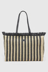 Borsa mare in paglia a righe | Verde Fashion