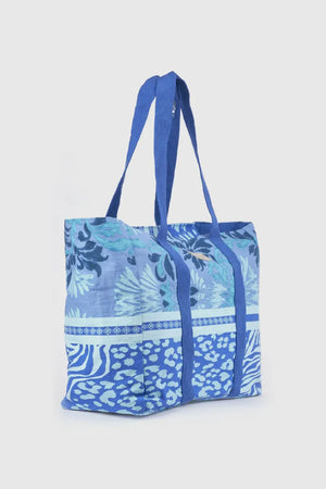 Borsa mare in cotone multi fantasia | Verde Fashion