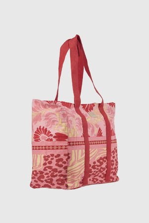 Borsa mare in cotone multi fantasia | Verde Fashion