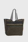 Borsa mare in paglia texture intrecciata | Verde Fashion