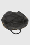Borsa mare in paglia texture intrecciata | Verde Fashion