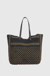 Borsa mare in paglia texture intrecciata | Verde Fashion
