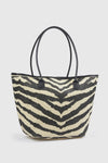 Borsa mare in paglia motivo zebrato | Verde Fashion