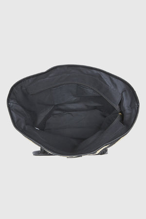 Borsa mare in paglia motivo zebrato | Verde Fashion