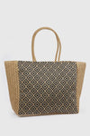 Borsa mare in paglia motivo geometrico | Verde Fashion
