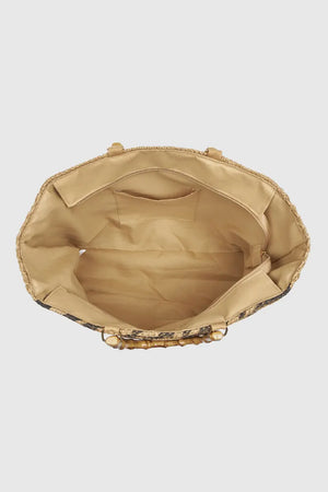 Borsa mare in paglia animalier | Verde Fashion