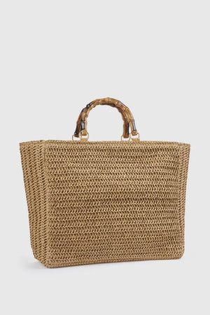 Borsa mare in paglia animalier | Verde Fashion