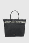 Borsa mare in paglia sfrangiata | Verde Fashion