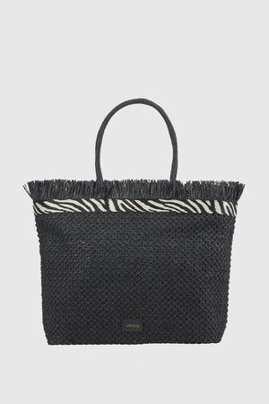 Borsa mare in paglia sfrangiata | Verde Fashion