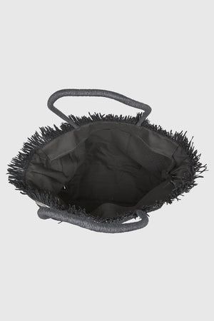 Borsa mare in paglia sfrangiata | Verde Fashion