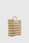 Borsa mare in paglia motivo zig zag | Verde Fashion