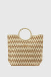 Borsa mare in paglia motivo zig zag | Verde Fashion
