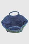 Borsa mare in paglia motivo zig zag | Verde Fashion