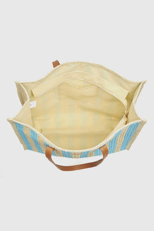 Borsa mare in paglia a righe | Verde Fashion