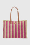 Borsa mare in paglia a righe | Verde Fashion