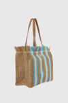 Borsa mare in paglia a righe | Verde Fashion