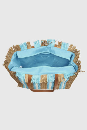 Borsa mare in paglia a righe | Verde Fashion