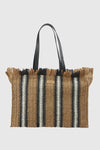 Borsa mare in paglia a righe | Verde Fashion