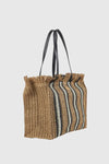 Borsa mare in paglia a righe | Verde Fashion
