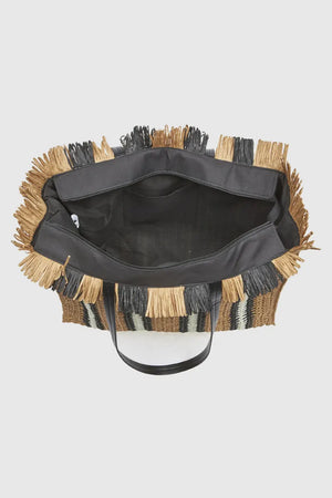 Borsa mare in paglia a righe | Verde Fashion