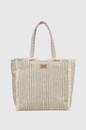 Borsa mare in tessuto a righe | Verde Fashion